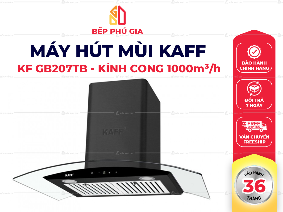 Máy Hút Mùi Kaff KF-GB207TB | GB209TB (Kính Cong)