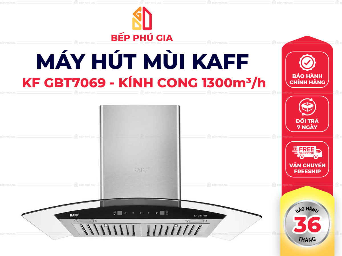 Máy Hút Mùi Kaff KF-GBT7069 (Kính Cong)