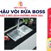 Chậu Đúc 2 Hố Lệch Dương Bàn Inox 304