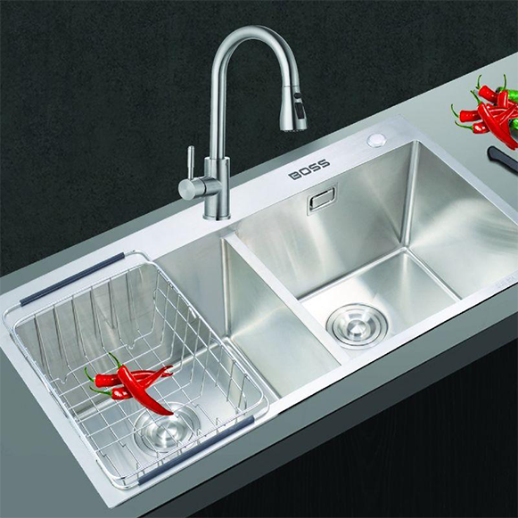 Chậu Boss 2 Hố Cân Dương Inox 304