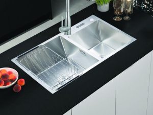 Chậu Đúc 2 Hố Lệch Dương Bàn Inox 304