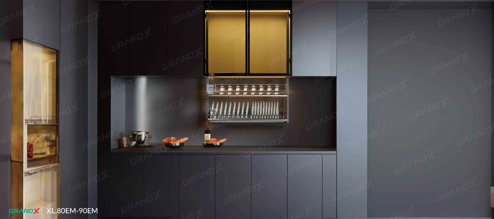 Giá Bát Đĩa Nâng Hạ Điện Nan Oval GrandX XL.80EM