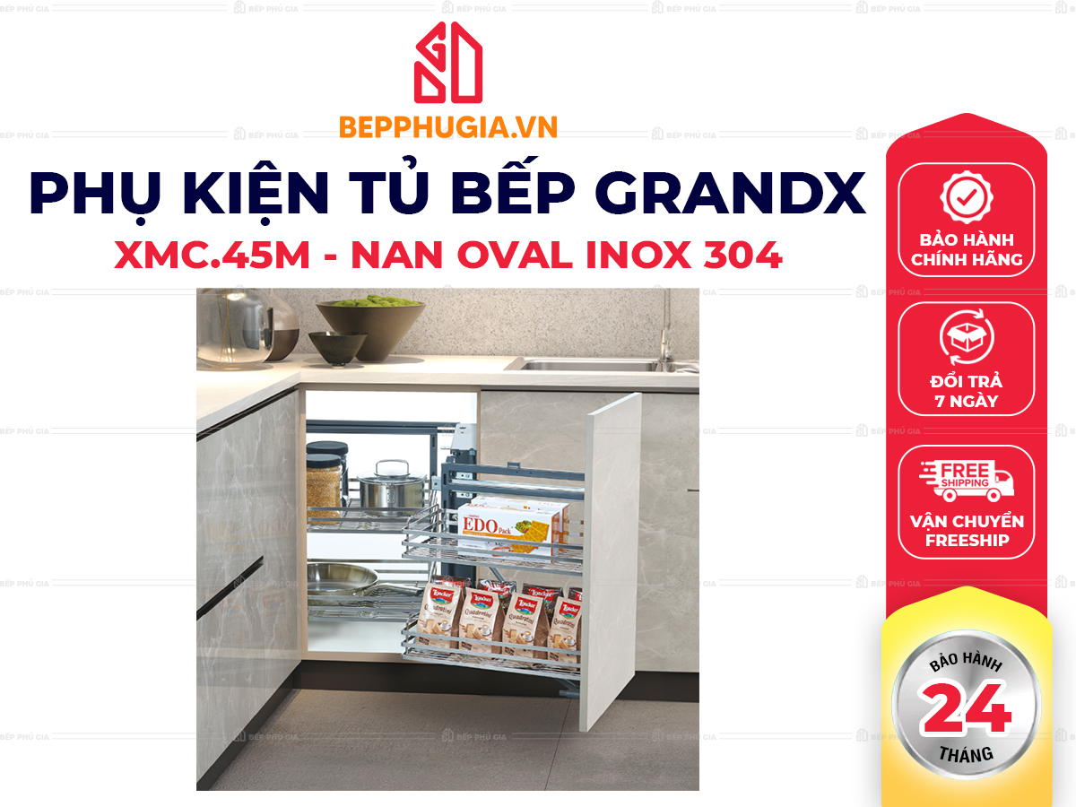 Kệ Góc Liên Hoàn Nan Oval GrandX XMC.45M Kệ Góc Liên Hoàn Nan Oval GrandX XMC.45M