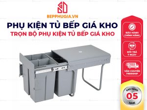 Thùng Rác Đôi Tủ Dưới Giá Kho